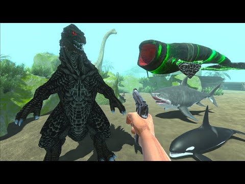 Hunting Bloop and Godzilla Inside the Giant Ocean Tank - Animal Revolt Battle Simulator