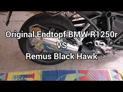 BMW R1250r Original Endtopf vs Remus Black Hawk