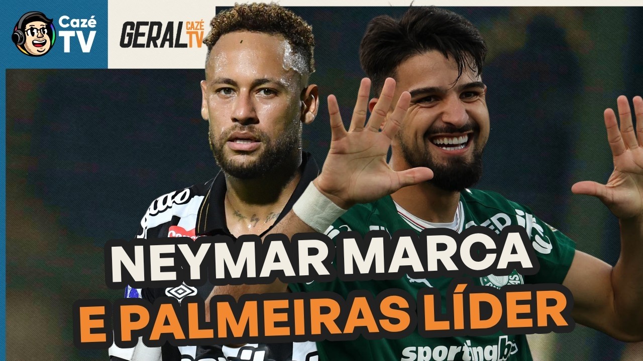 NEYMAR MARCA E ABRAÇA ROBINHO JR, MAS SANTOS SÓ EMPATA! PALMEIRAS ASSUME A LIDERANÇA! |GERAL CAZÉTV