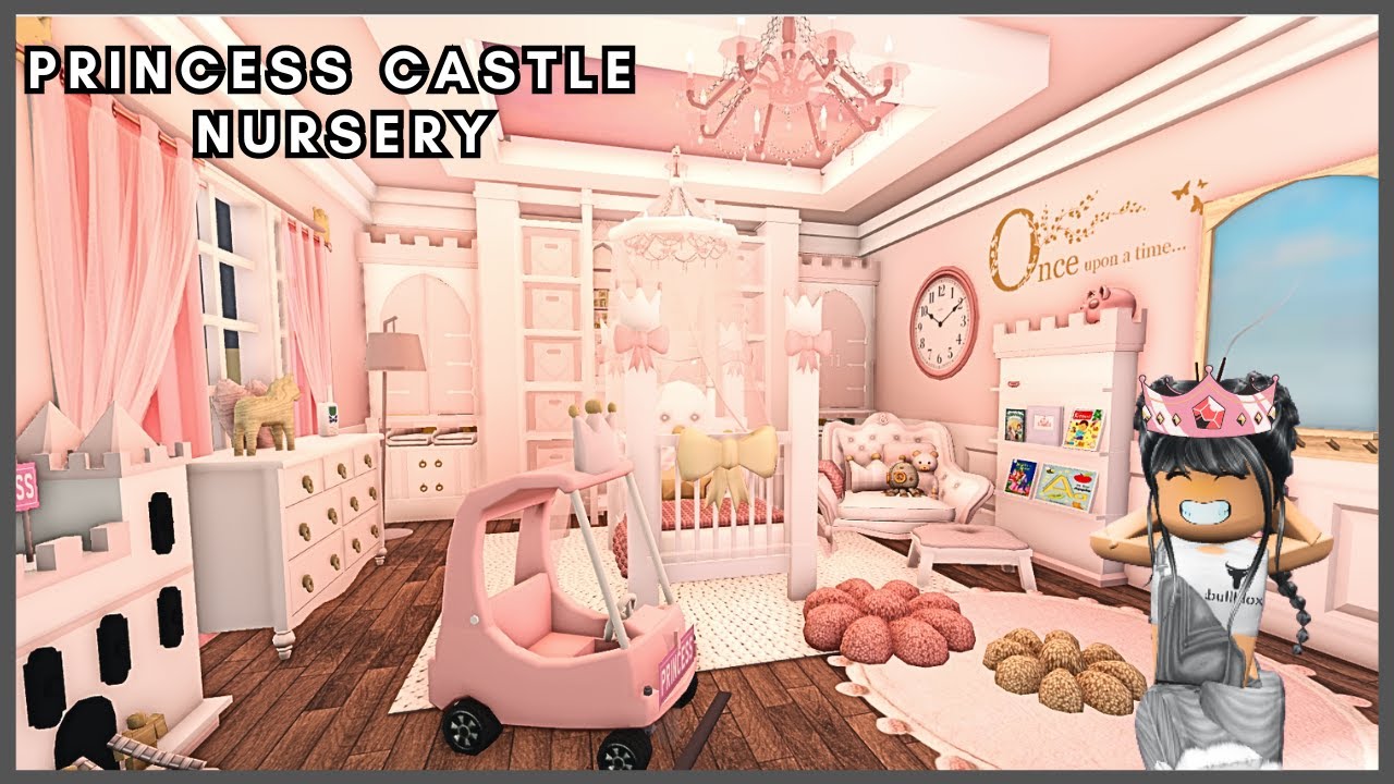 I BUILT a PINK PRINCESS CASTLE THEMED BABY NURSERY in Bloxburg 👶🏼
