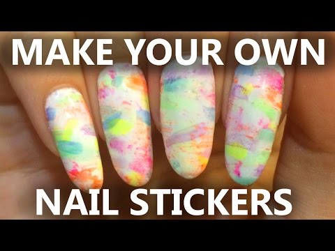 Easy No Mess Neon Splatter Nails - DIY Nail Art Sticker Tutorial