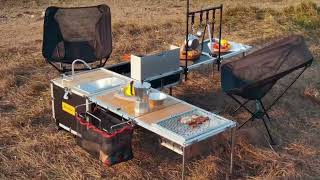 Best Camping Gear For Family Camping | Portable Camp Kitchen Box (All In One Box On Wheel)
