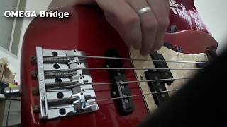 Video thumbnail for Omega Bass Bridge (Badass II) VS Fender High Mass Bridge Comparison by mumubass