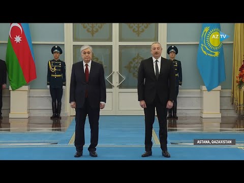 Azerbaijan and Kazakhstan National Anthem | Aliyev State Visit to Kazakhstan