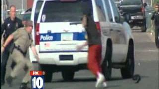 Cops flip bad guy in takedown