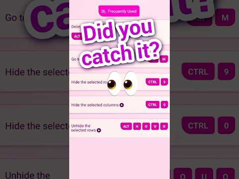 How to Hide & Unhide Rows + Columns | Excel Shortcut Key | Keyboard Shortcuts