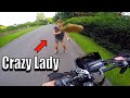 Crazy Lady Vs Dirt Bike