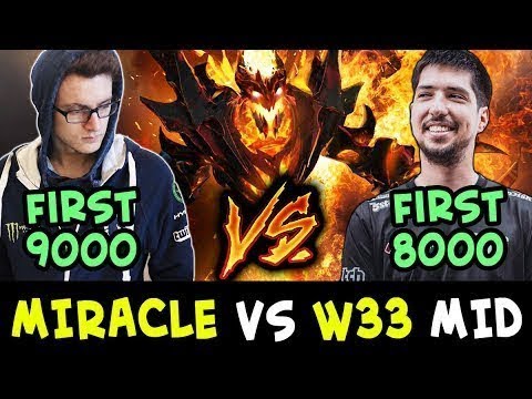 Miracle First 9000 MMR-Shadow Fiend vs w33 First 8000 MMR-Tiny