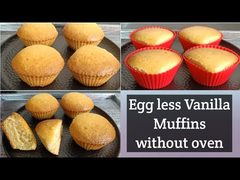 Vanilla Cup cake/Eggless Vanilla Muffins recipe/Without oven/Crown cake/Trendy Neelima Dine.