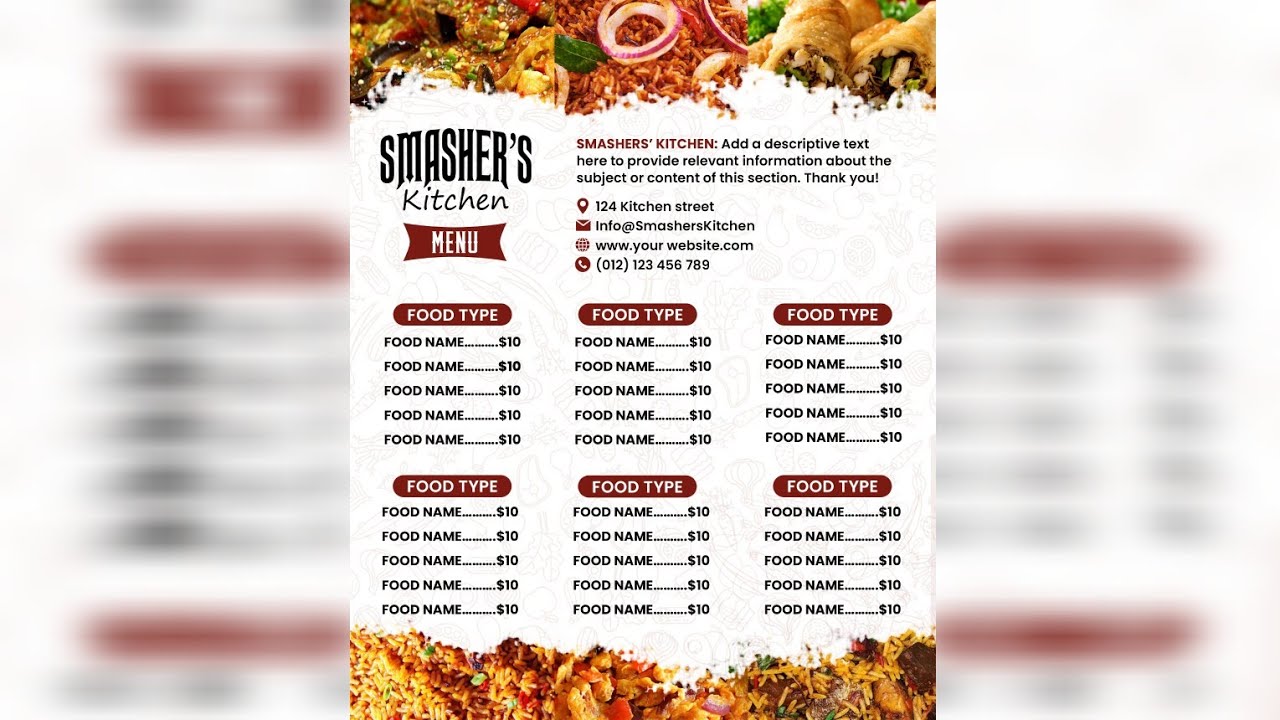 Restaurant menu flyer (Template)