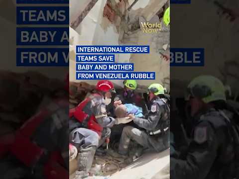 International rescue teams save baby and mother from Venezuela rubble #worldnow