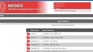 Öğretmenlerin, ÖBA üzerinden aldıkları  hizmetiçi eğitimlerini, MEBBİS