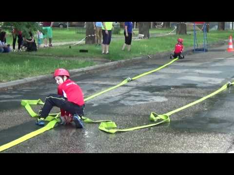 Požární útok, mladší žáci SDH-Brno Slatina, družstvo C, 1.pokus. 24.6.2017 ve Slatině.