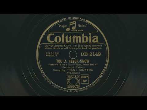 1943 FRANK SINATRA You'll Never Know - 78 RPM Record