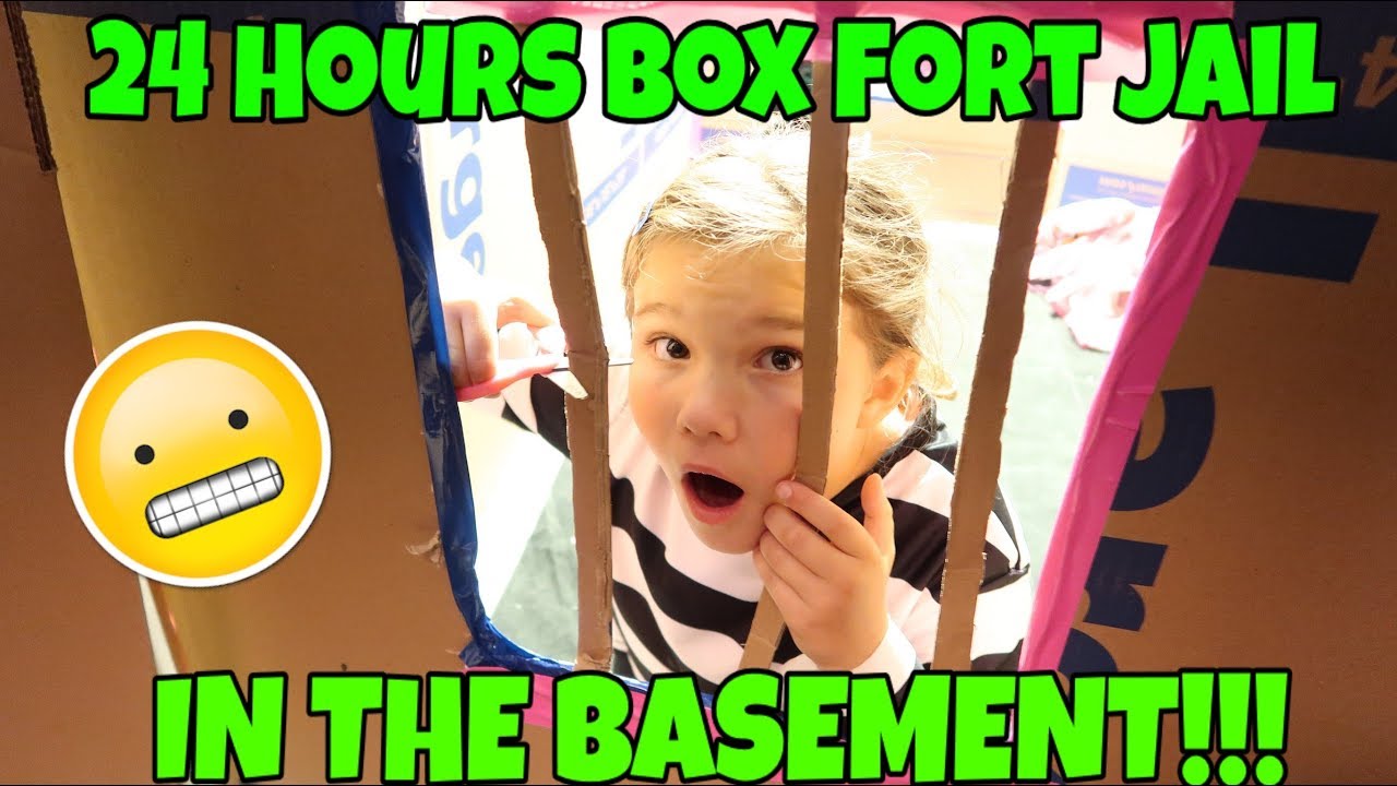 24 Hours Overnight In Box Fort Jail In My Basement Slime Prank
