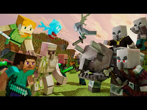 Village Raid - Alex and Steve life (Minecraft animation)