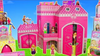 Barbie Dolls: Giant Dreamhouse Dollhouse w/ Toy Surprise & Camper Car | Doll Play for Kids