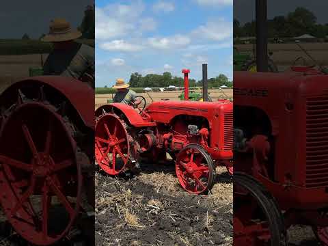 Plowing with an old Case tractor 👍Antique Steam and Tractor Show Manhattan Illinois #shorts