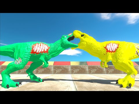 3X ZOMBIES T-REX vs HULK GORO vs SPIDERMAN GORO DEATH RUN - Animal Revolt Battle Simulator
