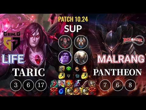 GEN Life Taric vs KT Malrang Pantheon Sup - KR Patch 10.24