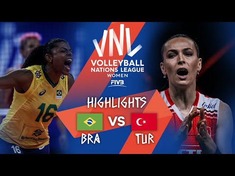 Волейбол Brazil vs. Turkey — FIVB Volleyball Nations League — Women — Match Highlights, 20/06/2021