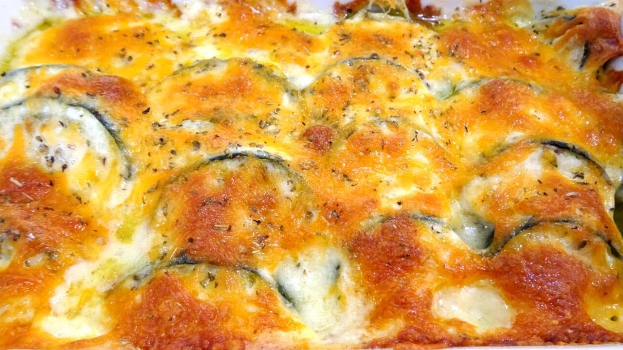 Calabacín con Queso al Horno Gratinado en Crema Bechamel. Mis Recetas Deliciosas #calabacinconqueso