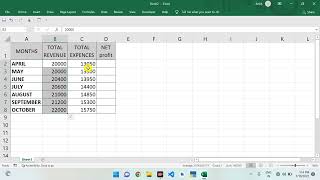 how to calculate net profit in excel