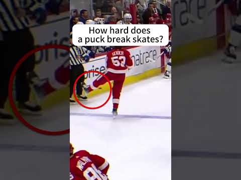 How hard does a puck break skates#youtubeshorts #hockey #hockeyjersey #icehockey #skate #iceskaters