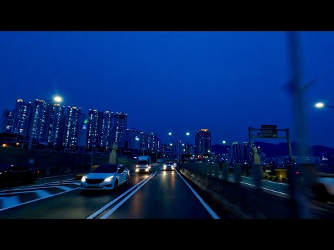 [4k/reverse] Clear Night Busan Downtown Ambience Driving | Gimhae Airport - Hwangnyeong Tunnel #70