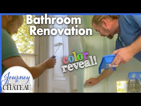Original Paneling REPAIR & Paint Color REVEAL, Bathroom RENOVATION - Journey to the Château, Ep. 135