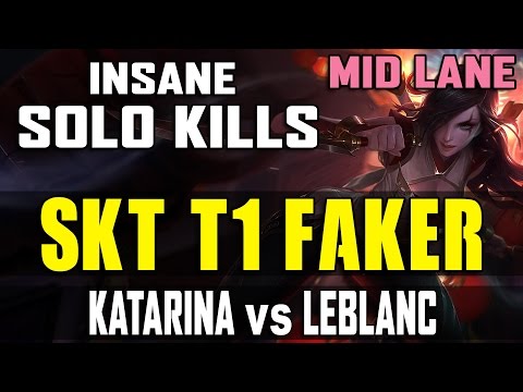 SKT T1 FAKER Katarina vs LeBlanc Mid lane KR S7 Ranked VoD #6