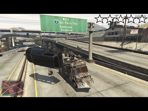 GTA 5 Armored Boxville vs Police Five Star Rampage Michael Franklin Trevor Ron Lamar(COP BATTLE)