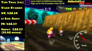MK64 - former world record on Wario Stadium - 1'26''29 (NTSC: 1'11''76)