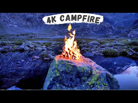 4K UHD Realtime Lakeside Campfire with Blissful Crackling Firewood - for Stress Relief/Romance