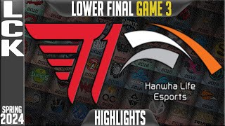 T1 vs HLE Highlights Game 3 | Playoffs Lower Final LCK Spring 2024 | T1 vs Hanwha Life Esports G3