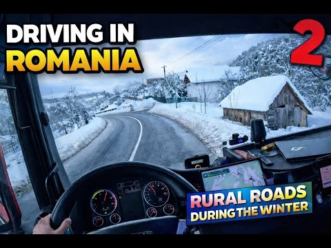 Deep Snow + Narrow Roads in Romania (Part 2) | Truck POV