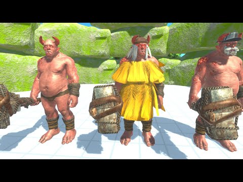 CARNIVORE DINOS + ANCIENT HUMANS CHALLENGE INFERNALS + OGRE FAMILY  - ANIMAL REVOLT BATTLE SIMULATOR