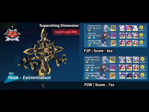 F2P vs P2W... Score? RedLotus Exalted Abbys Husk Existentialism - 434 D | Honkai Impact 3 SEA