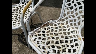 How to Restore Rusty Outdoor Furniture || Making a Super Easy Cushion Cover