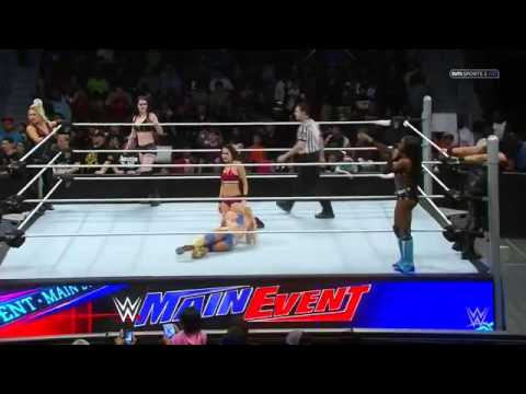 720pHD WWE Main Event 03 04 16 Paige,Natalya & Brie Bella vs Naomi,Tamina & Summer Rae  w La