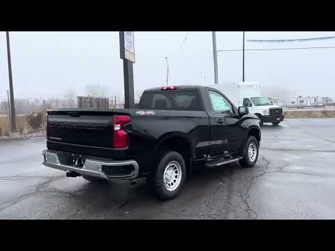 2026 Chevrolet Silverado 1500 Regular Cab Standard Box 4-Wheel Drive Work Truck in Black for sale at Lally Chevrolet Ltd. in Tilbury, ON