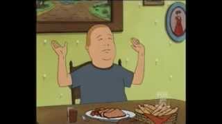 Hank is happy to see Bobby get involved in a Bible study group, but less so when he realizes it's full of Christian skate punks. Bobby's new crowd clearly has an influence, as told by this prayer.