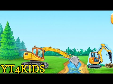 JCB Excavator, Crane, Truck, Construction Vehicles rescue Police Car - DIY Car toy for kids