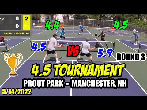 Pickleball 4.5 Tournament 🏆 |  Round 3 - Jacky(3.9)/Chris(4.5) vs Kevin(4.4)/Patrick(4.5) - 5/14/22
