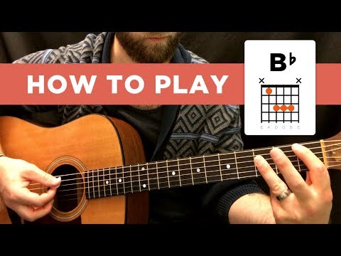 ⭐️ How to play the B-FLAT chord (Bb), easy way & hard way