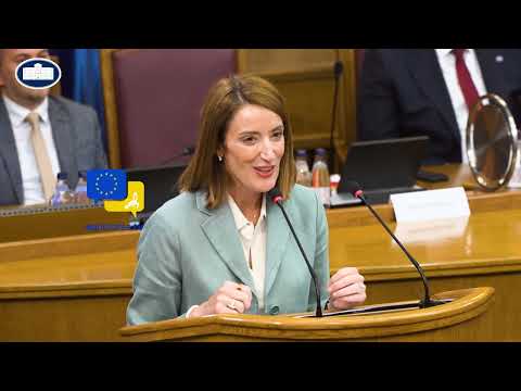Video Thumbnail: Metsola’s Historic Speech in Montenegro “Your Place Is Within the European Union!”
