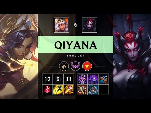Qiyana Jungle vs Elise: Triple Kill, Unstoppable - VN Master Patch 14.24