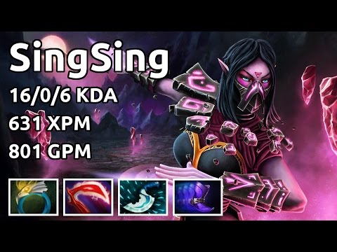 SingSing Templar Assassin 16/0/6 K/D/A 631 XPM 801 GPM 94/11 LH/DN