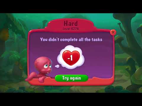 [FISHDOM Walkthrough] Level 6278 Hard (Qua màn - Fishdom)