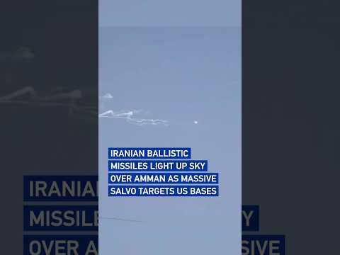 Iranian ballistic missiles light up sky over Amman as massive salvo targets US bases #worldnow
